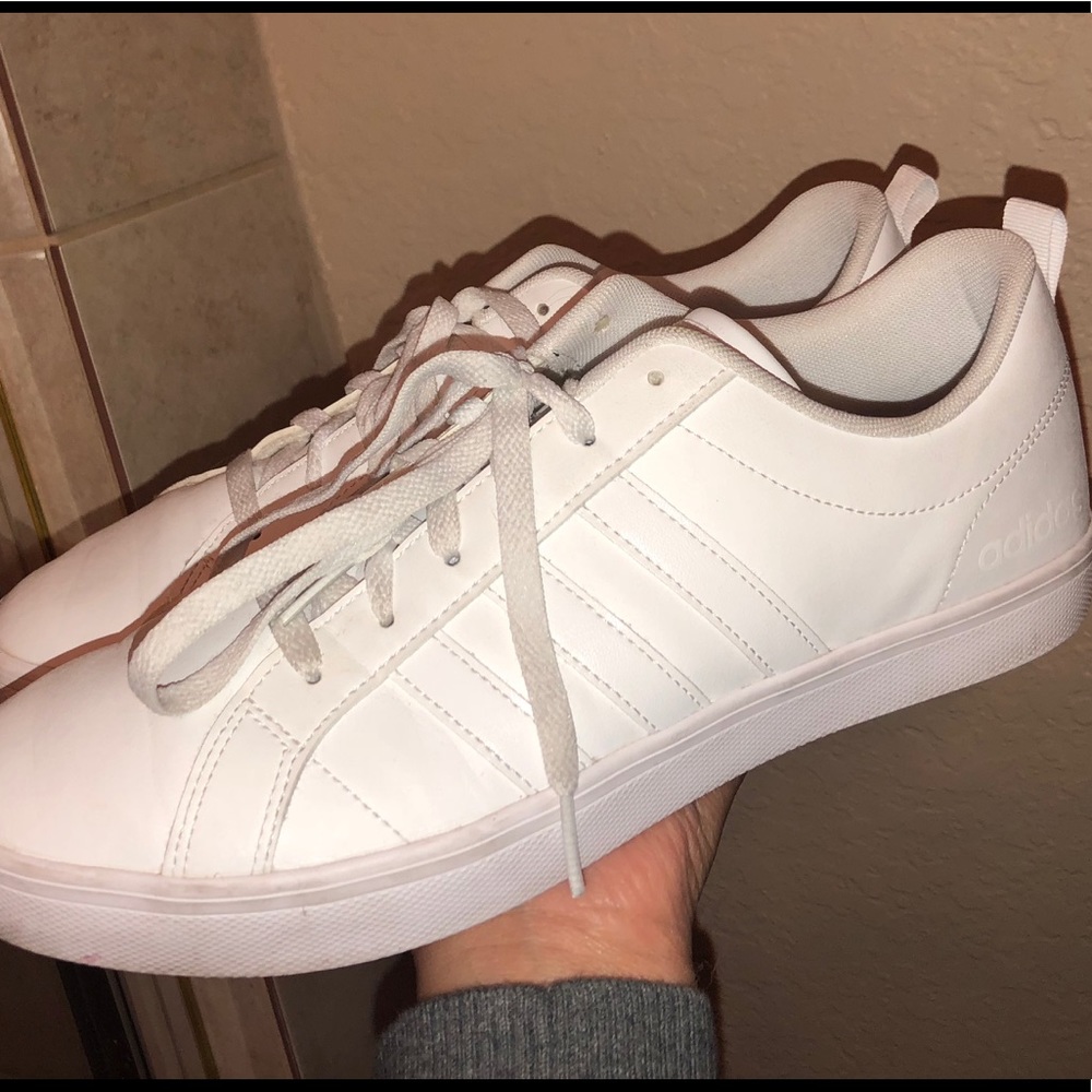 White leather adidas sneakers